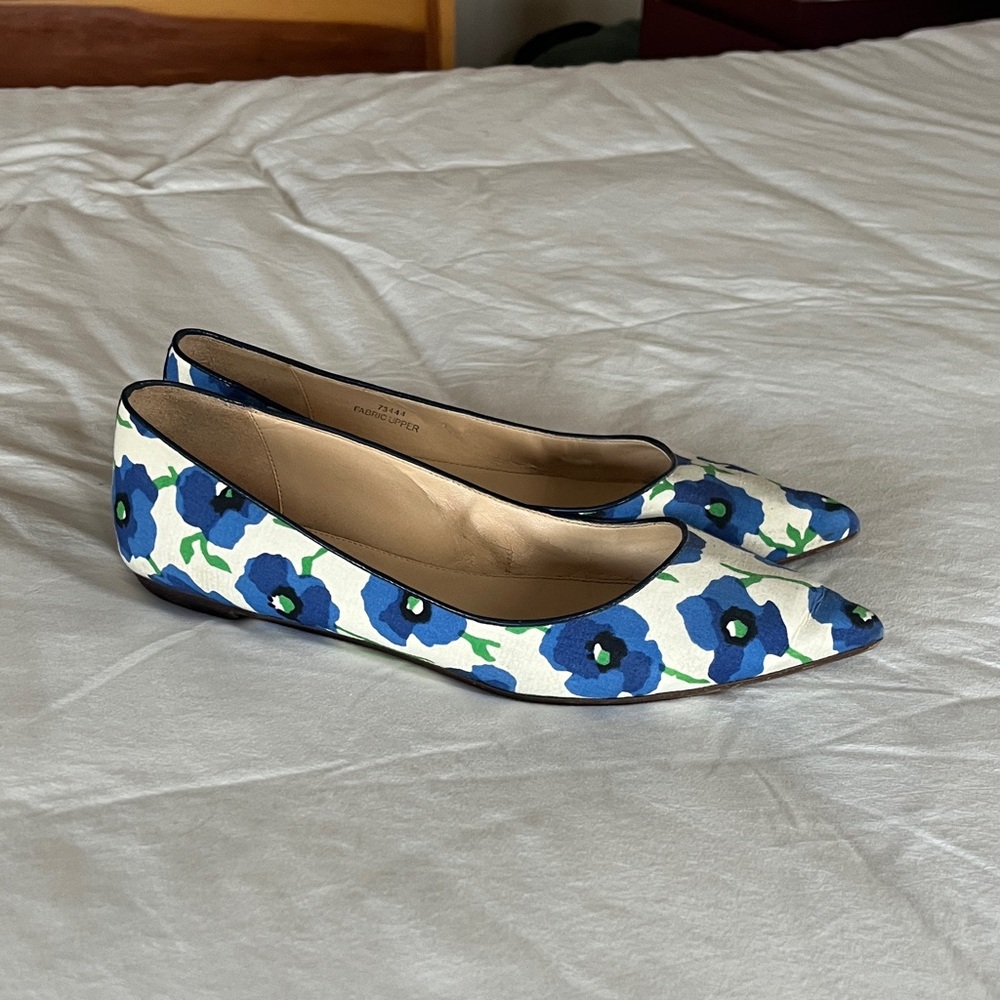 J.Crew Floral Silk Ballet Flats